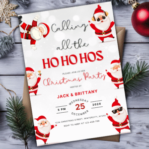 Calling All the Ho Ho HOs Christmas Party Invitation