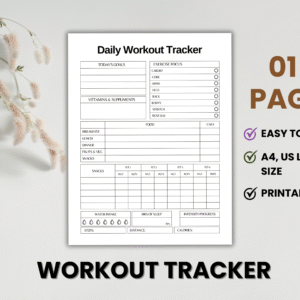 Workout Tracker Printable | Fitness Log