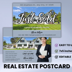 Editable Real Estate Postcard Template