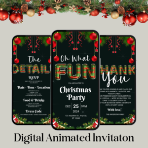 Digital “Oh What Fun” Christmas Invitation