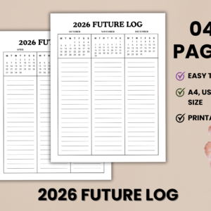 2025 Future Log Printable