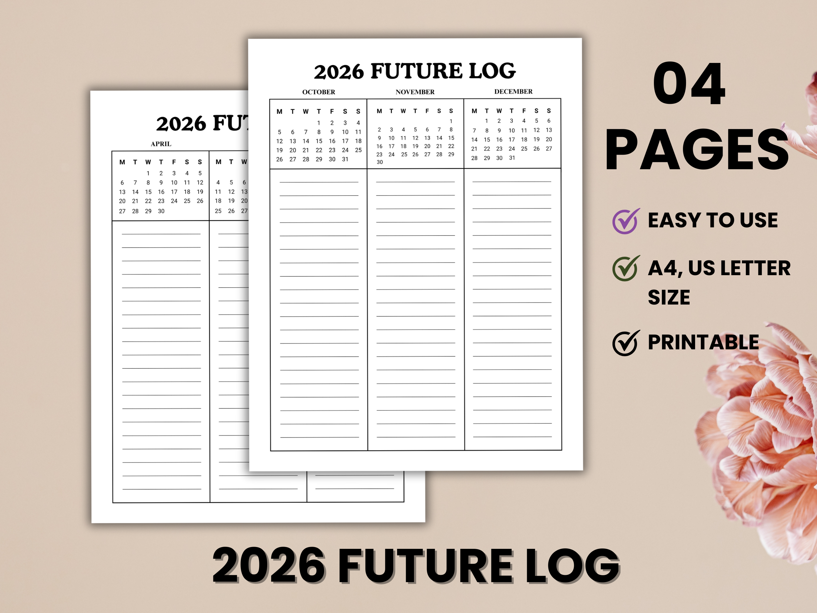 2025 Future Log Printable