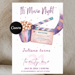 Movie Party Birthday Invitation