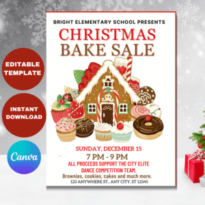 Christmas Bake Sale Flyer | School Fundraiser Poster