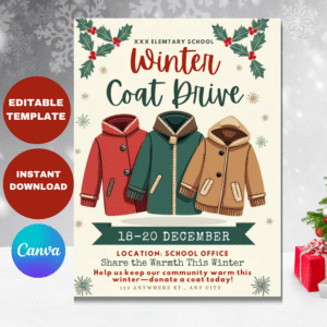 Winter Coat Drive Flyer Template