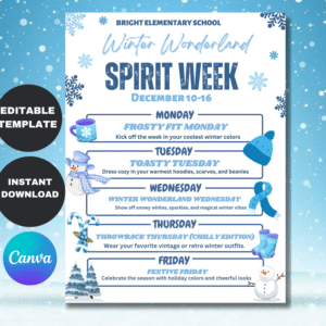 Winter School Spirit Week Flyer