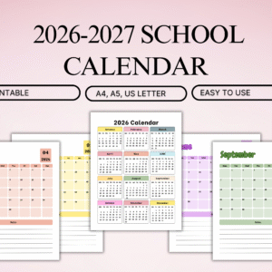 School Calendar Bundle 2026–2027 | Academic Planner