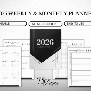 2026 Weekly & Monthly Planner Printable