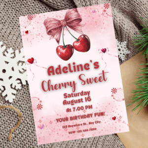 Cherry Sweet Birthday Invitation