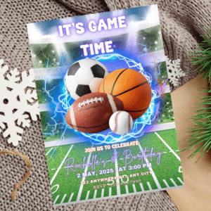 Sports Balls Birthday Invitation