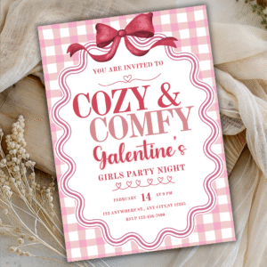 Galentines Day Invitation | Pink Pajama Party Girls Night