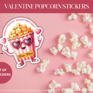 Valentine Popcorn Stickers For Popcorn Bags