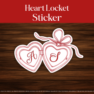 Custom Initials Heart Locket Sticker