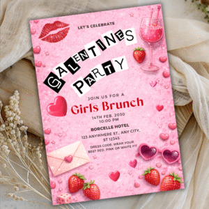Editable Burn Book Galentine’s Day Invitation