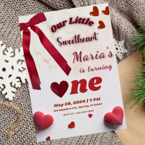 Sweetheart First Birthday Invitation