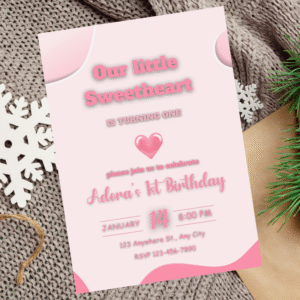 Sweetheart First Birthday Invitation