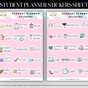 Student Planner Stickers Sheet