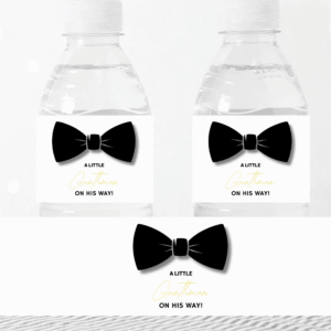 Little Gentleman Baby Shower Water Bottle Label