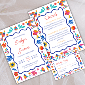 Editable Floral Wedding Invitation Suite