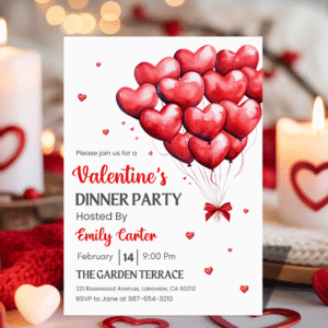 Editable Valentine's Day & Birthday Invitation