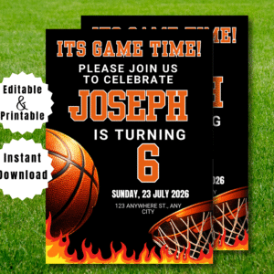 Basketball Birthday Invitation | Editable Kids Sports Party Invite