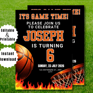 Basketball Birthday Invitation | Editable Kids Sports Party Invite