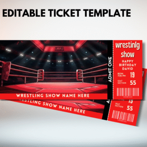 Editable Wrestling Ticket Template