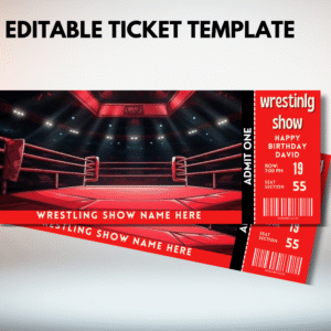 Editable Wrestling Ticket Template