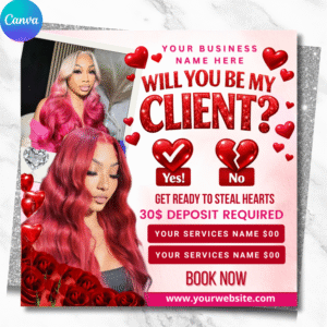 February Booking Flyer | Valentine’s Day Beauty Appointment