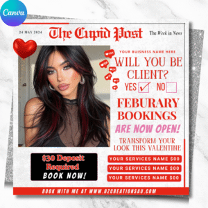 February Booking Flyer | Valentine’s Day Beauty Appointment