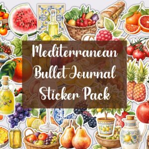 Tomato lemon Mediterranean vinyl sticker pack