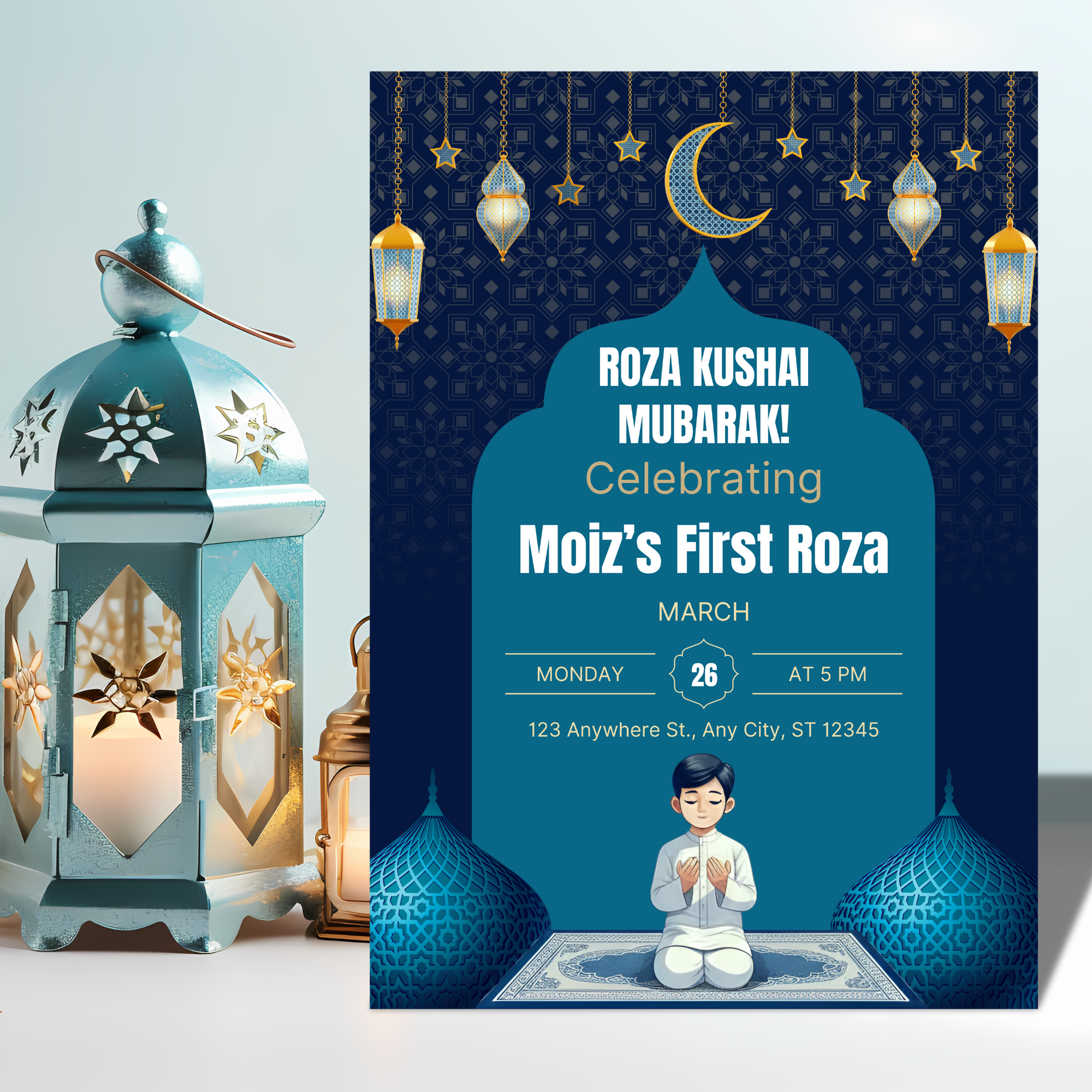 Roza Kushai Invitation for Boy | First Roza Ramadan Invite