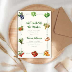 Farmer’s Market Bridal Shower Invitation | Editable Hand-Drawn