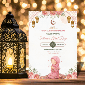 Roza Kushai Invitation | First Roza Ramadan Editable Invite