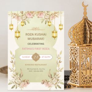 Roza Kushai Invitation | First Roza Ramadan Editable Invite