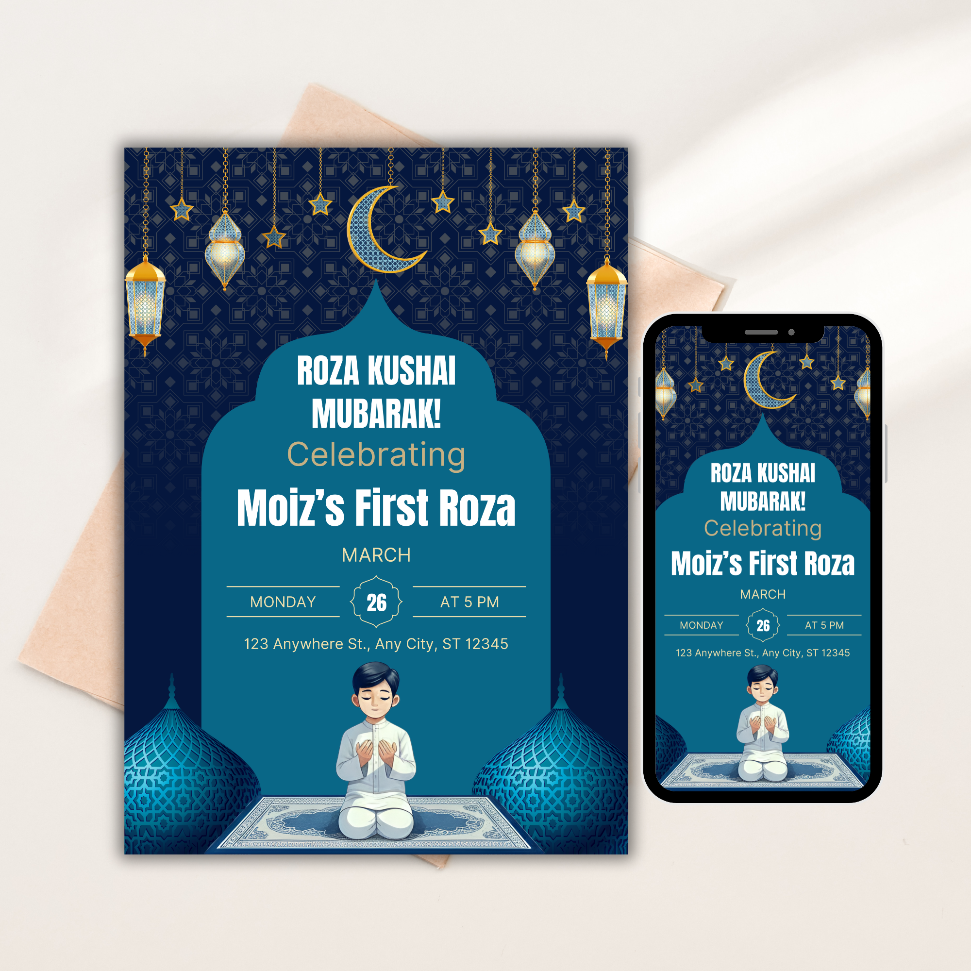 Roza Kushai Invitation for Boy | First Roza Ramadan Invite - Image 2