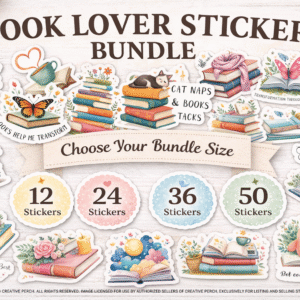 literary stickers set for notebooks and stationery lovers