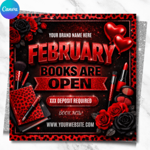 February Booking Flyer | Valentine’s Day Beauty Appointment Flyer