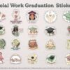 social work graduation die cut sticker