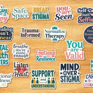 mental health advocate sticker pack waterproof vinyl decals