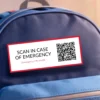 Scan QR code to contact parent or caregiver in emergency situation