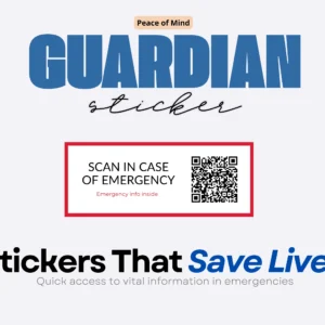 Emergency QR code sticker and laminated card for kids and elderly to contact caregiver instantly