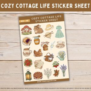 cottagecore sticker sheet floral aesthetic