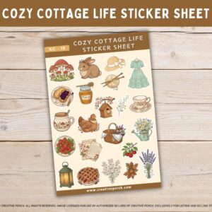 cottagecore sticker sheet floral aesthetic