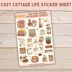 at the desk sticker sheet productivity theme