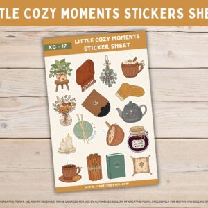 cozy day sticker sheet autumn journal stickers