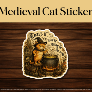 medieval cat sticker funny soup meme