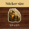vintage style cat sticker aesthetic