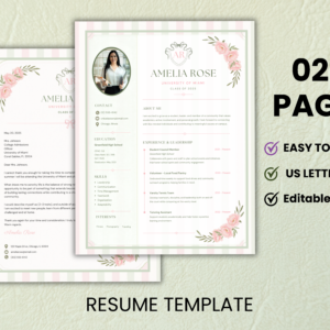 Coquette sorority resume Canva template for recruitment