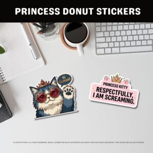 crowned kitty waterproof decal